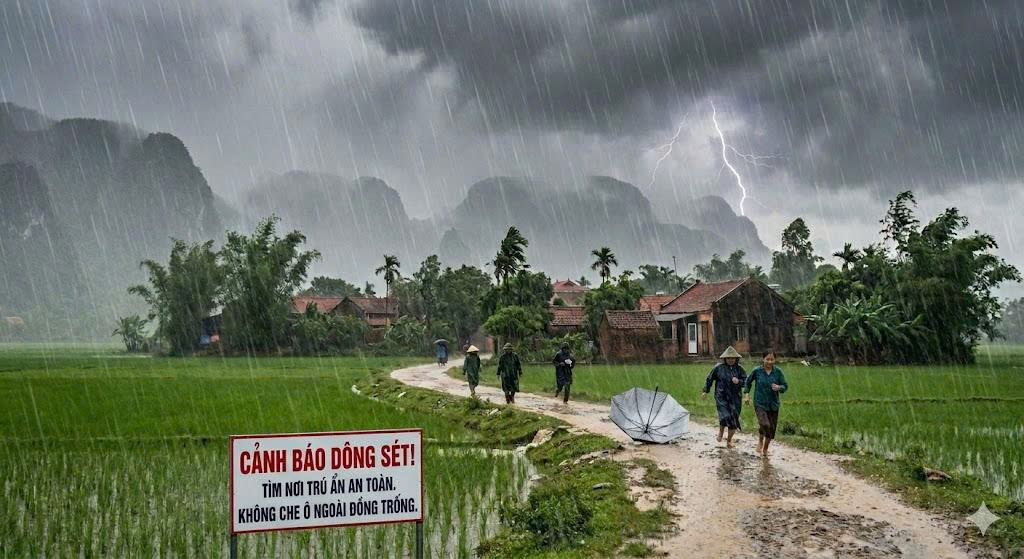 Bắc Bộ và Thanh Hóa đề phòng mưa dông diện rộng, nguy cơ xảy ra lốc, sét và ngập úng